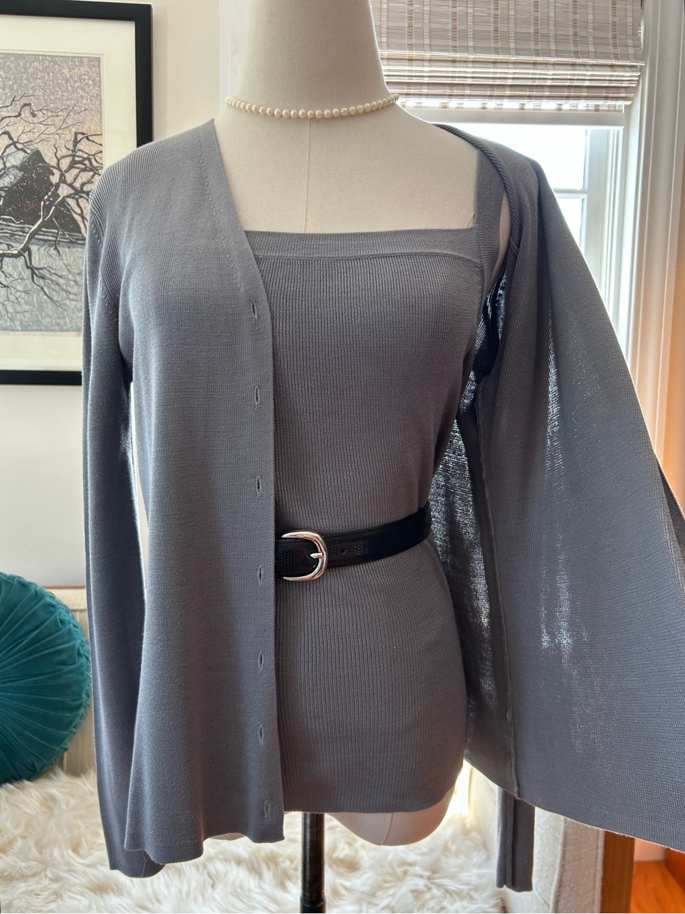 VTG 90’s Harold’s Silk Knit Cardigan and Shell Set